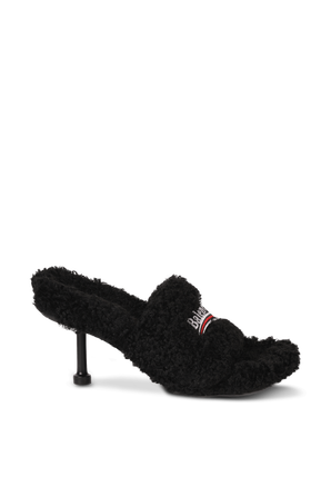 Furry 80mm Sandals in Black BALENCIAGA