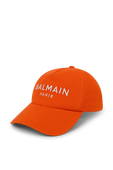 כובע מצחייה כתום עם לוגו רקום BALMAIN