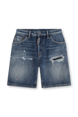מכנסי ג`ינס ברמודה עם צבע - גילאי 4-16 DSQUARED2 KIDS