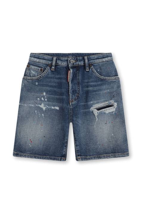 מכנסי ג`ינס ברמודה עם צבע - גילאי 4-16 DSQUARED2 KIDS