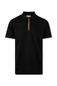 Logotape Polo Shirt in Black ALEXANDER MCQUEEN