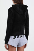 תמונת דוגמן אחורית של Black Classic Velour Hoodie