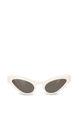 Cat Oval Logo Sunglasses in White