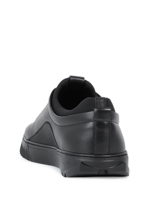 Leather Sneakers in Black SALVATORE FERRAGAMO