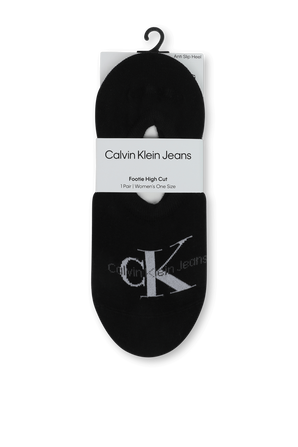 גרביים פוטי היי קאט מונוגרמה בגוון שחור CALVIN KLEIN