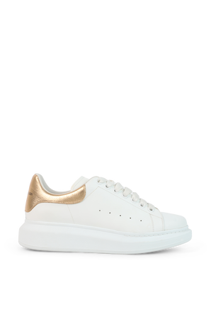 Oversized Sneaker in White and Gold ALEXANDER MCQUEEN