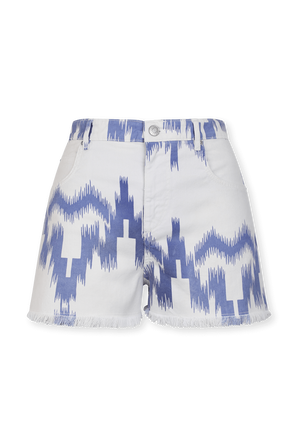 מכנסיים קצרים דוגמה מופשטת בגווני כחול ולבן ISABEL MARANT