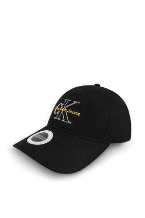 כובע בייסבול מונוגרמי שחור CALVIN KLEIN