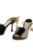 Black Sae 90 Sandals with Golden Chain JIMMY CHOO