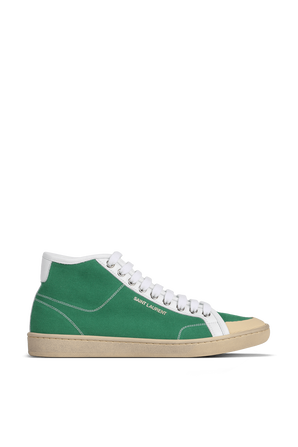נעלי סניקרס ברכיסה בינונית בצבע ירוק SAINT LAURENT