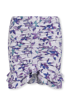 חצאית מיני מסולסלת עם הדפס פרחוני סגול ISABEL MARANT