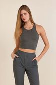 תמונת דוגמן קידמית של Ebb to Street Cropped Racerback Tank Top