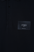 חולצת פולו שחורה עם לוגו פאץ' FENDI