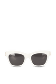 תמונה קידמית של Dynasty Monogram Logo Sunglasses in White