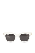 Dynasty Monogram Logo Sunglasses in White BALENCIAGA
