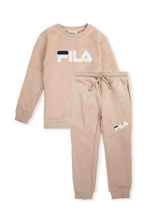 גילאי 2-8 חודישם סט סווטשירט ומכנסי טרנינג עם לוגו בצבע ניוד FILA