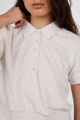תמונת תקריב דוגמן של Ace Advantage Terry Tennis Polo