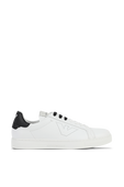 נעלי סניקרס מעור בצבע לבן EMPORIO ARMANI