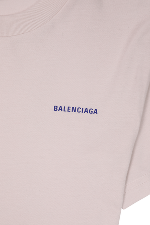 גילאי 2-10 חולצת לוגו בצבע בז BALENCIAGA KIDS