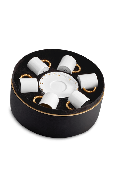 HAAS Gold Espresso Cup + Saucer  (Gift Box of 6) LOBJET