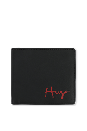 מארז אנק ומחזיק מפתחות עם חתימה בצבע שחור HUGO