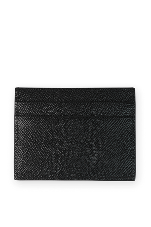 Logo Leather Card Holder in Black DOLCE & GABBANA