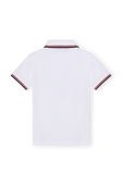 גילאי 2-9 חולצת פולו בלבן עם רקמת לוגו וגימורי פסים FRED PERRY
