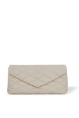 Sade Puffer Envelope Clutch in White SAINT LAURENT