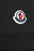 כובע באקט כותנה עם תגית ממותגת בגוון שחור MONCLER