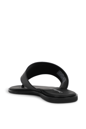 סנדלי אצבע שחורים עם לוגו CALVIN KLEIN