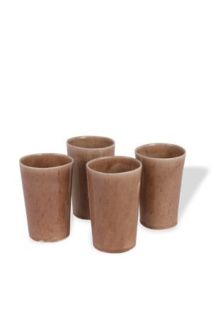 Doppio Set - 4 Tall Coffee Mugs in Pink MICHAL GELBARD