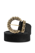 Gold Buckle Belt in Black