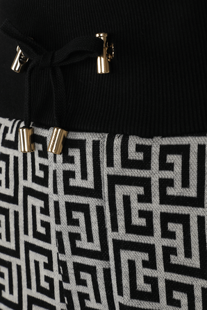 Monogram Jacuard Sweatpants in Black and Ivory BALMAIN