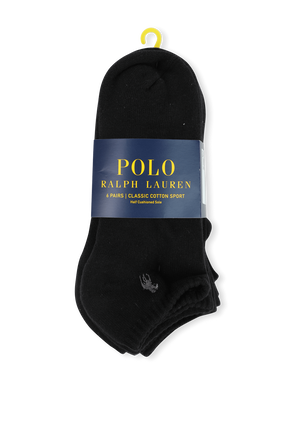 Cotton Embro Ankle Black Socks POLO RALPH LAUREN