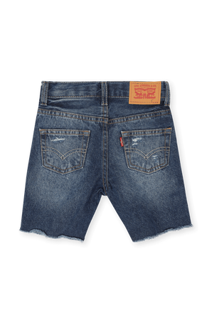 גילאי 2-4 מכנסי ג'ינס קצרים בכחול עם שפשופים וקרעים LEVI`S KIDS