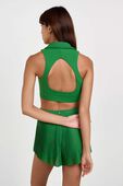 תמונת דוגמן אחורית של Collared Longline Ribbed Tennis Bra *Medium Support, B/C Cup