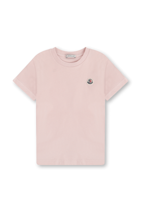 גילאי 5-6 חולצת טי קצרה עם לוגו בגוון ורוד MONCLER KIDS