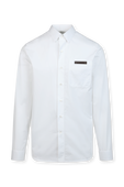 חולצת כפתורים ארוכה קלאסית עם תגית בגוון לבן BERLUTI