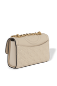 תמונה אחורית של Fleming Small Convertible Shoulder Bag in Beige