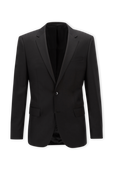 Black Slim Fit Jacket in Virgin Wool BOSS
