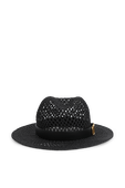 כובע רחב שוליים שחור באריגת יד VALENTINO GARAVANI