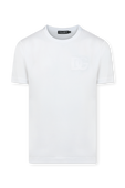 חולצת טי לבנה עם לוגו פאץ' DOLCE & GABBANA