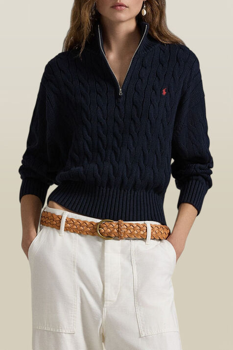 סריג כותנה עם צווארון גבוה POLO RALPH LAUREN