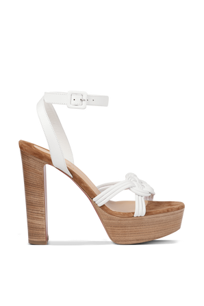 Ella Leather Sandals in White CHRISTIAN LOUBOUTIN