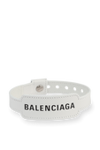 Cash Bracelet in White Leather BALENCIAGA