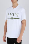 חולצת טי קצרה ולבנה עם לוגו AMIRI