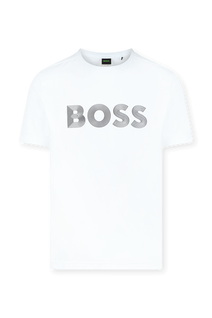 חולצת טי לבנה עם לוגו BOSS