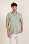 תמונת דוגמן קידמית של Cotton Pique Short-Sleeve Polo Shirt