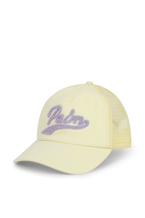 כובע בייסבול בגוון שמנת עם לוגו פאץ' PALM ANGELS KIDS