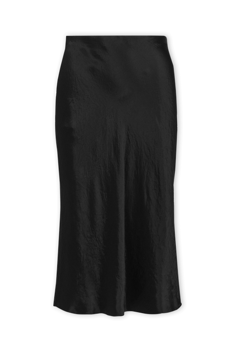 חצאית מידי סאטן בגוון שחור VINCE